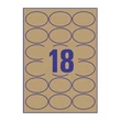 Etikett AVERY L7103-25 63,5x42,3 mm környezetbarát ovális barna kraft 25 íves
