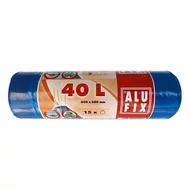 Szemeteszsák ALUFIX 40L zárószalaggal 26 mikronos kék 15 darabos
