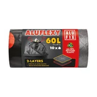 Szemeteszsák ALUFIX 60L Aluflexy dupla rétegű fekete 33 mikronos 10 darabos
