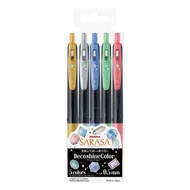 Zseléstoll készlet ZEBRA Sarasa Clip Vintage nyomógombos 0,5 mm 5 darabos dekor színek