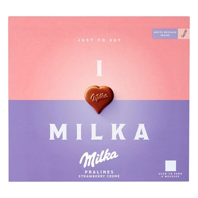 Csokoládé MILKA ILoveMilka epres krémtöltelékes 110 g