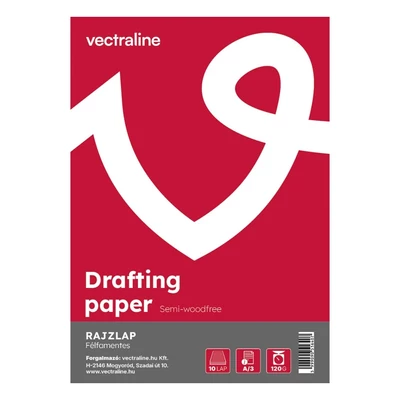Rajzlap félfamentes VECTRALINE A/3 10 lapos